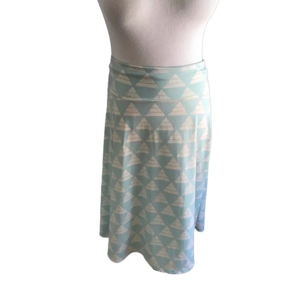 NWT LuLaRoe Azure Blue and White Midi Skirt XXL